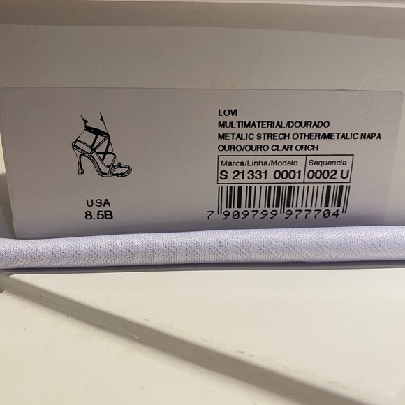 Shultz gold strappy heels.  Size 8.5.  New with box and shoe bag. - Picture 6 of 7